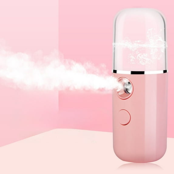 Facial Steamer & Humidifier - Pink - Humidifier Nano Water Face Facial Hydrating Portable Steamer Mist Sprayers Spray Beauty Instrument, 1 Facial Humidifier Set, Easter, Wedding Makeup Organizers