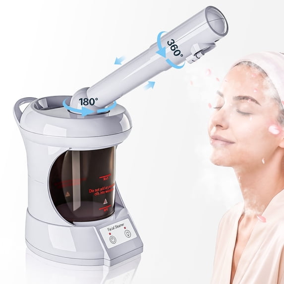 Facial Steamer, Nano lonic Face Steamer with Extendable Arm for Deep Cleaning and Hydration, 360°Rotating Nozzle Face Humidifier, Portable Ozone Steamer for Beauty, Spa andHome Use