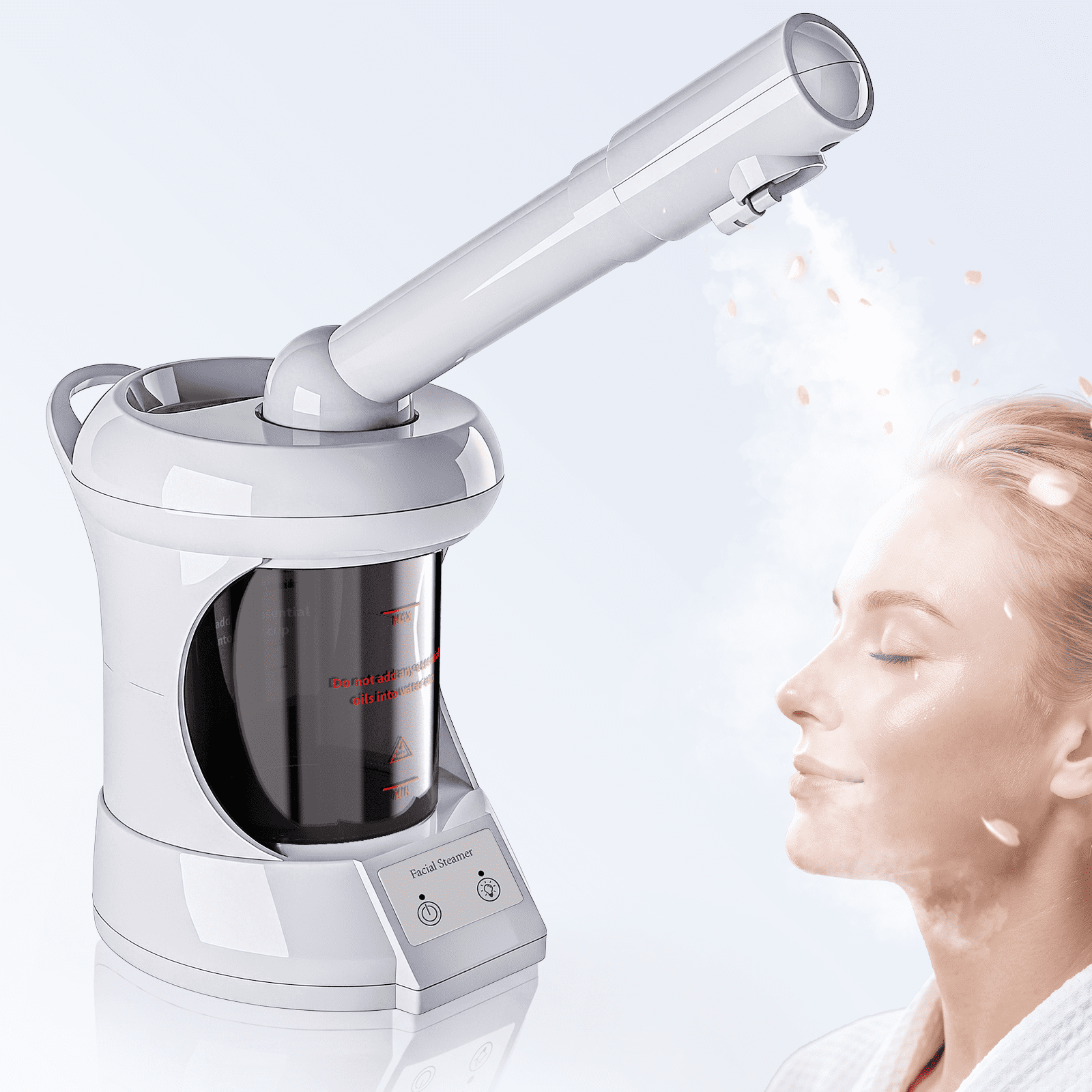Facial Steamer, Nano lonic Face Steamer with Extendable Arm for Deep Cleaning and Hydration, 360°Rotating Nozzle Face Humidifier, Portable Ozone Steamer for Beauty, Spa andHome Use