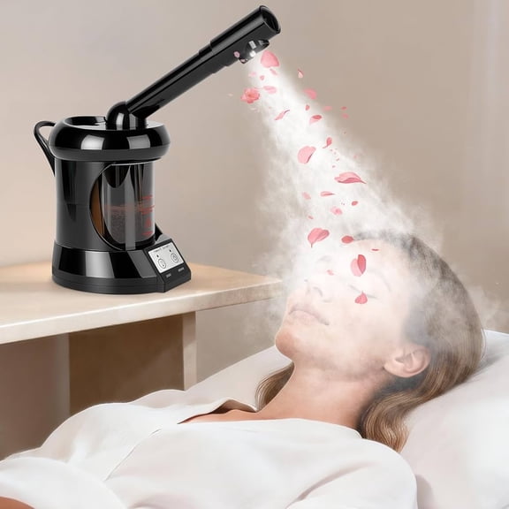 Facial Steamer, Nano lonic Face Steamer with Extendable Arm for Deep Cleaning and Hydration, 360Rotating Nozzle Face Humidifier, Portable Ozone Steamer for Beauty, Spa andHome Use, White