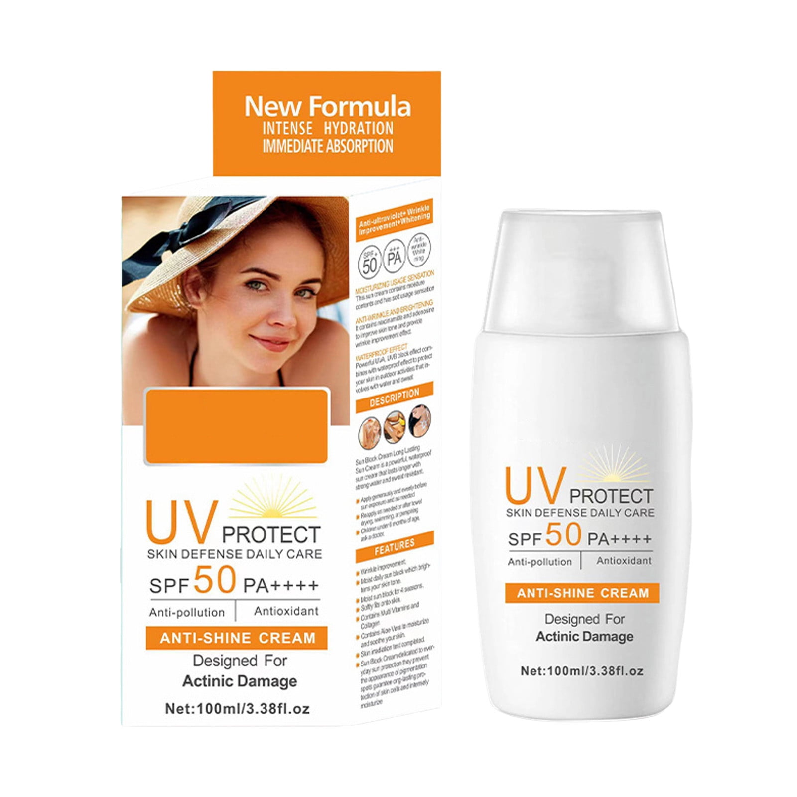 Facial Sunscreen SPF 50 Refreshing Friendly Sun Lotion Refreshing Water Resistant and NonGreasy