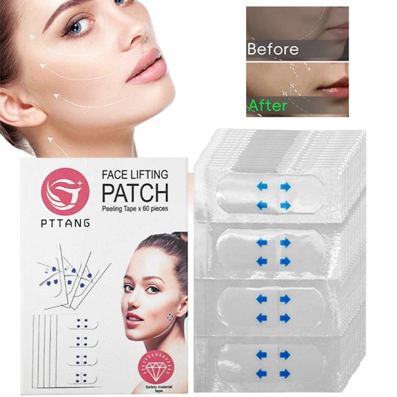 Facial Tape, 60 Pcs - Tape Tape Tape Lifting Tape Instantly Sagging Skin Around The Hides The Double Chin and Creates A V Shaped 60Pc, Easter Mother'S Day Gift Makeup Organizers