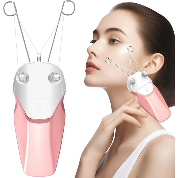 Facial Threading Hair Removal for Women, USB Rechargeable Electric Device - Epilator Face Razors Chin, Lip, Arms, Legs, Cotton Thread & Pearl Powder Included