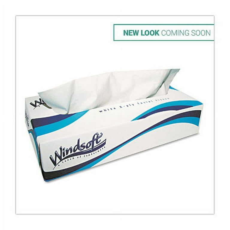 Facial Tissue, 2 Ply, White, Flat Pop-Up Box, 100 Sheets/Box, 30 Boxes/Carton Facial Tissue, 2 Ply, White, Flat Pop-Up Box, 100 Sheets/Box, 30 Boxes/Carton