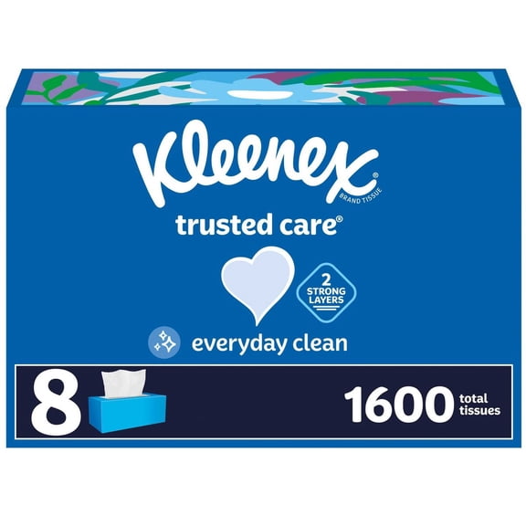 Facial Tissue - 8pk/1600ct: Rectangle, 2-Ply