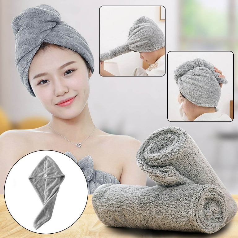 Facial Towels Parachute Bath Towels Quick Drying Hair Absorbent Turban Towel Cap Turban Wrap Soft Thick Shower 3PC Walmart