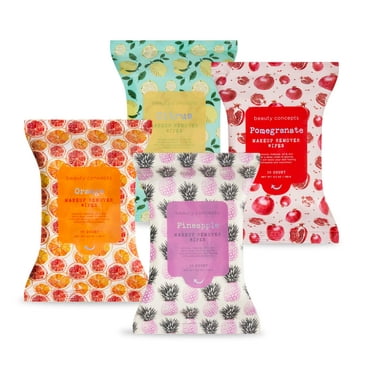 Facial Wipe Set 4 Packs, Soft and Hydrating Facial Cleansing Wipes by Beauty Concepts