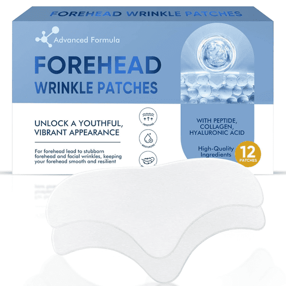 Facial Wrinkle Patches, Forehead Wrinkle Patches for Face, Anti Wrinkle Patches for Forehead Fine Lines & Frown Lines, Face Lift Device, 12Pcs