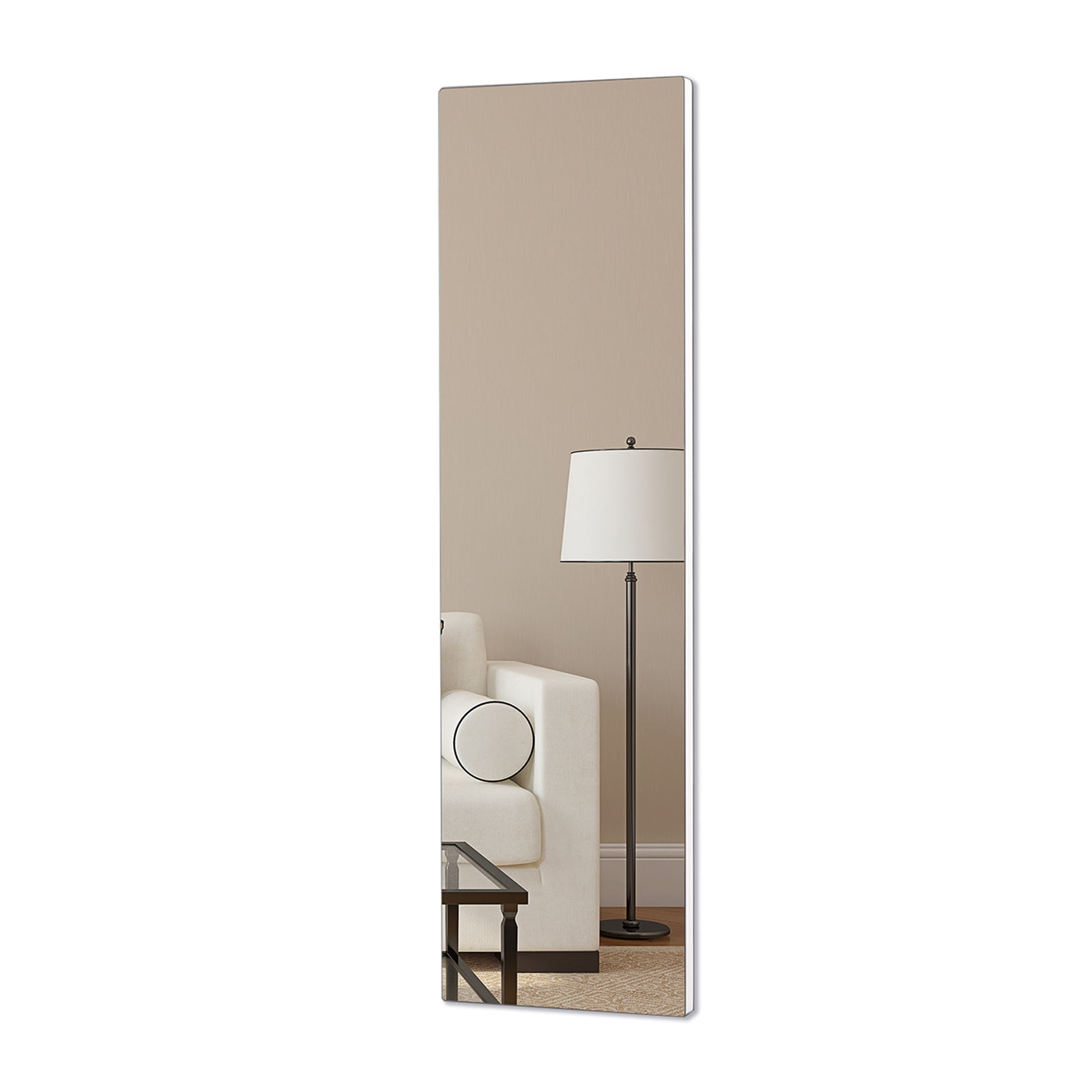 Facilehome Modern Wall Door Mirror Frameless Mirror,over the Door Mirror,Silver