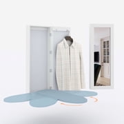 Facilehome Mounted Foldable Swivel Ironing Board Cabinet with Mirror,Heat-Resistant & Water-Repellent Cover,White