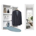 thumbnail image 1 of Facilehome Wall Mounted Ironing Board Cabinet with Mirror Door White Foldable Built in Storage Closet for Laundry Room Apartments, 1 of 9