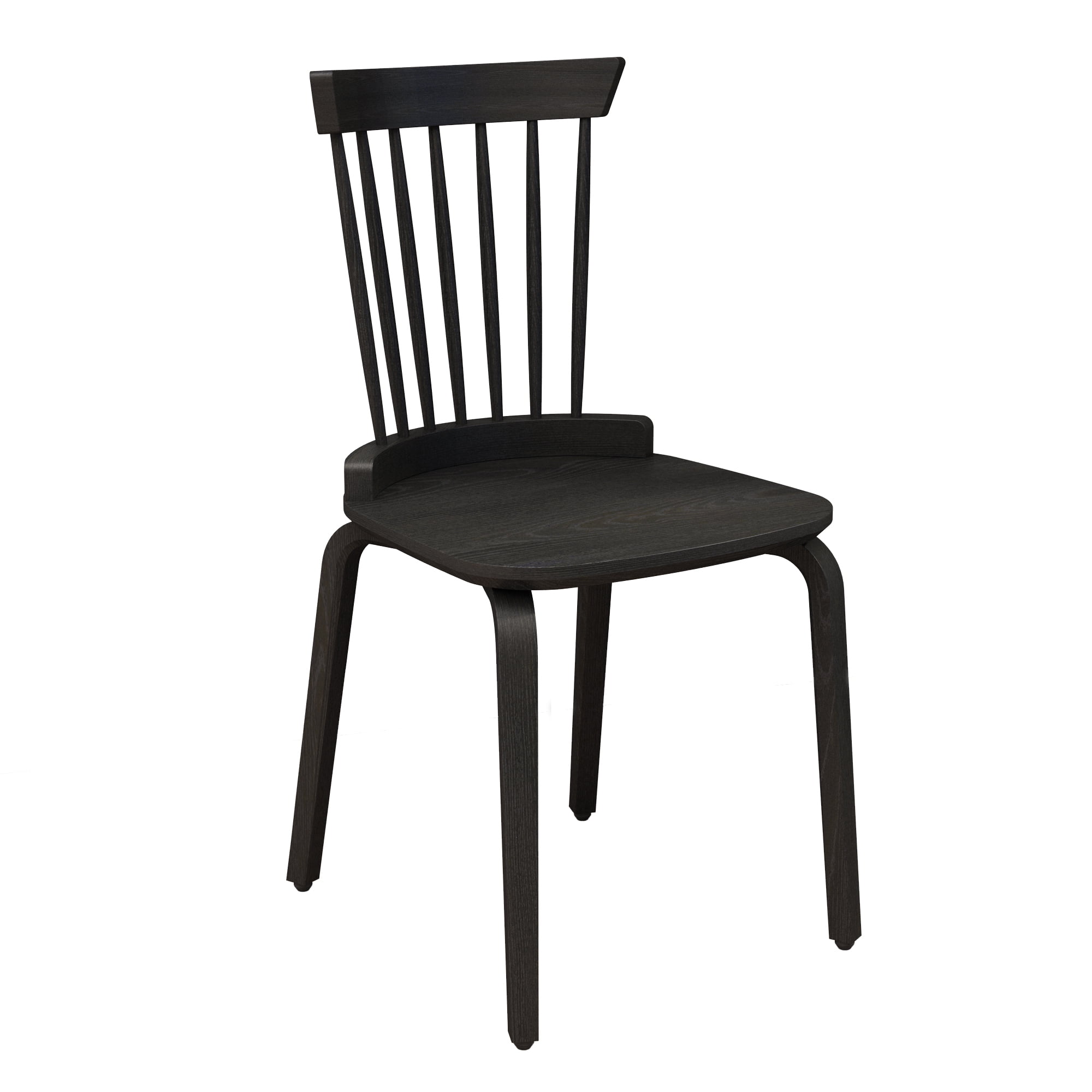 Facilehome Windsor Chair Set of 2 Solid Wood Dining Chairs,Black