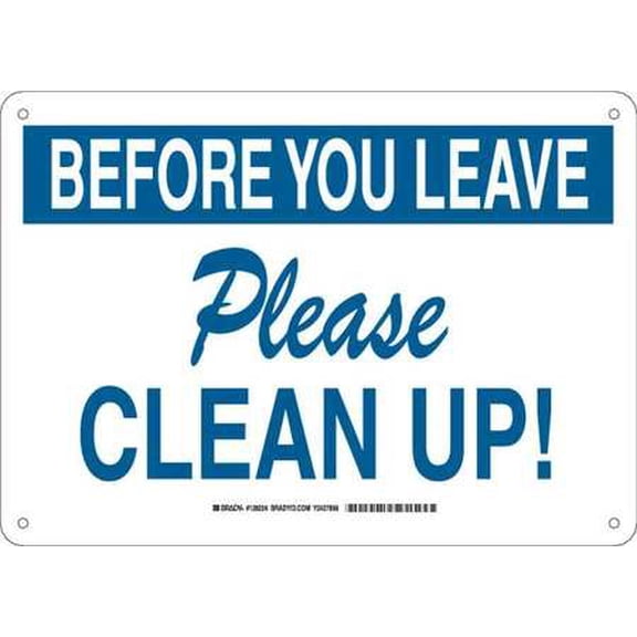 brady 128224 facility sign, plastic, 10 x14 in, blue/wht