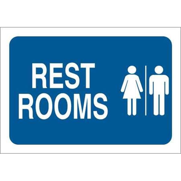 brady 47685 facility sign, rest rooms (w/picto), 10x7