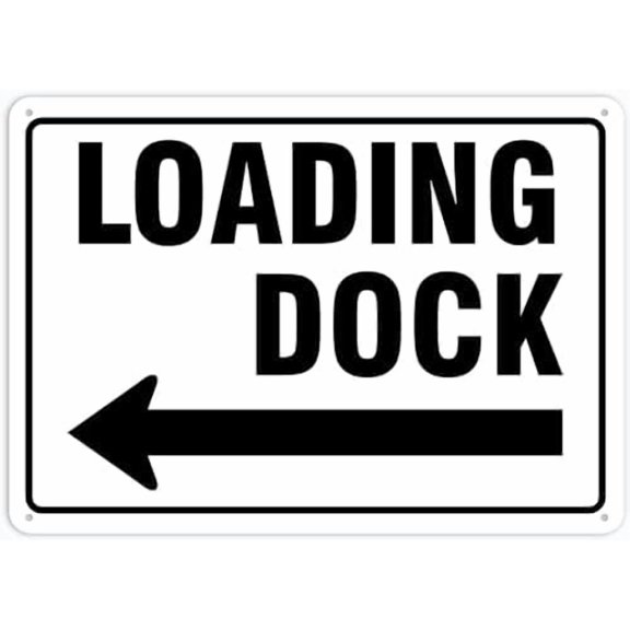 Facility Traffic Sign Loading Dock Left Arrow Tin Sign For Bathroom Cave Home Wall Club Cafe Bar Wall Decor Metal Poster 12X8 Inch