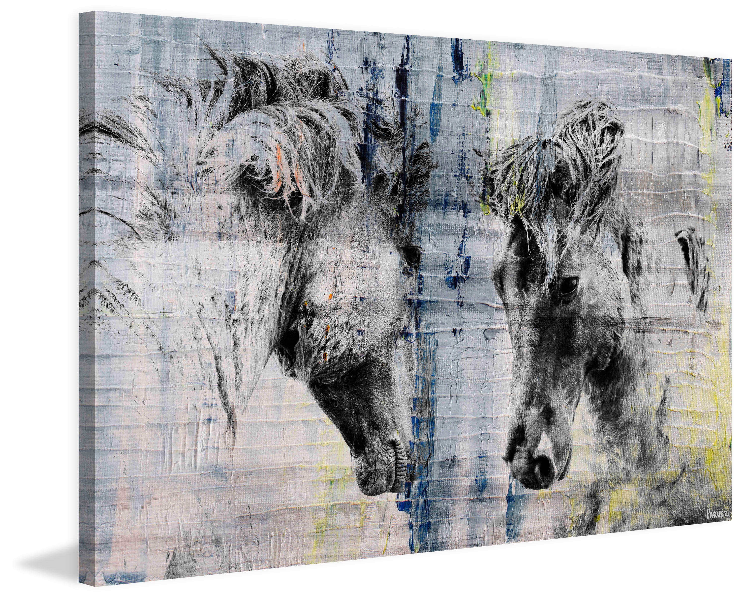 "Facing Horses" Painting Print on Wrapped Canvas