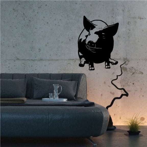 Facing Pig Decal - 36 Inches