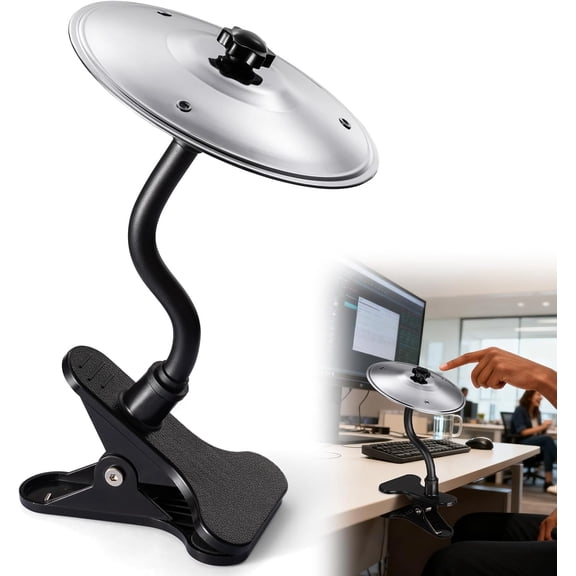 Facmogu Desktop Crash Cymbal with Clamp - The Great Stress Relief Items & Fun Desk Drum for Music Lovers, Easy to Install, A Cool Mounted Percussion Accessory for Office Desk