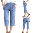 thumbnail image 1 of Facnwert Capri Jeans for Women Mid Rise Straight Leg Casual Relaxed Fit Summer Cropped Stretchy Denim Capris Pants, 1 of 9