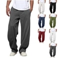thumbnail image 1 of Facnwert Man Fashion Casual Comfy Solid Color Baggy Elastic Waisted Loose Summer Athletic Stretchy Drawstring Pockets Pants, 1 of 7