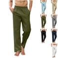 thumbnail image 1 of Facnwert Man Solid-Color Loose Elasticity Casual Multi-Pocket Yoga Linen Athletic Stretchy Pants Everyday Pants, 1 of 7