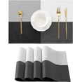FacoFaco Durable PVC Vinyl Woven Table Mats Grid Pattern Placemats, Set ...