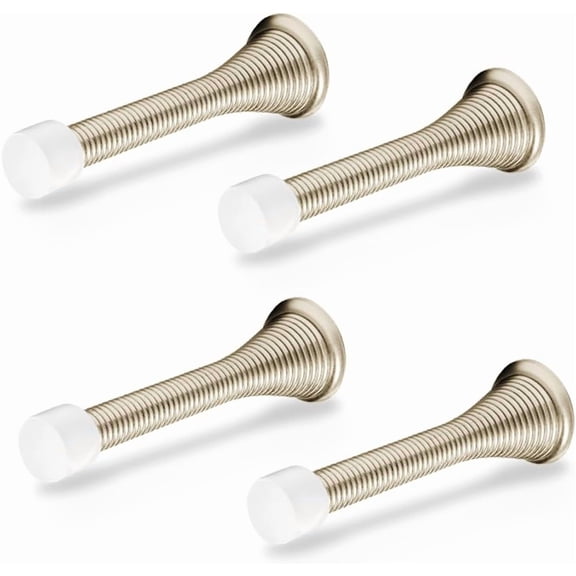 FacoFaco Pack of 4 Spring Door Stoppers with Rubber Tip,3-1/4" Door Stoppers for Home, Offices, Schools (Chrome)