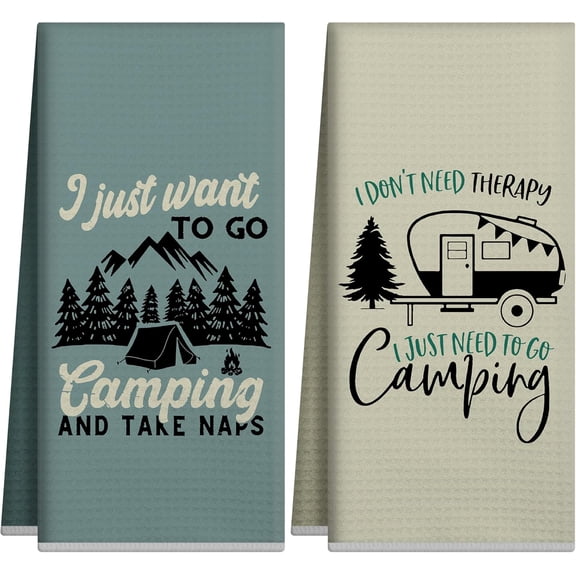 FacoFaco Sets of 2 Camping Kitchen Towels, Kitchen Decor Camper Dish Tea Towels
