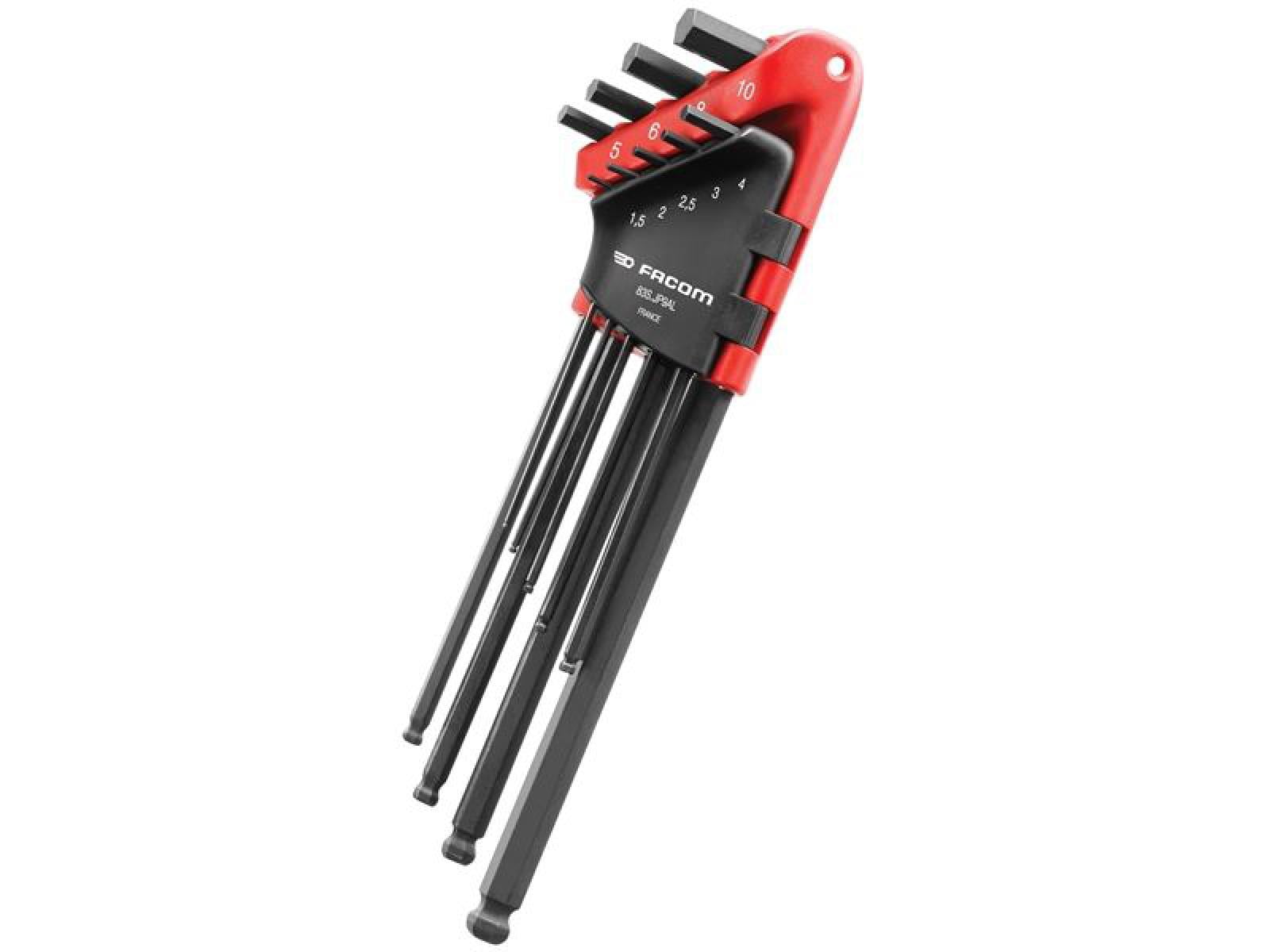 Facom - 83S.JP9AL Hex Key Wallet Set, 9 Piece (1.5-10mm)