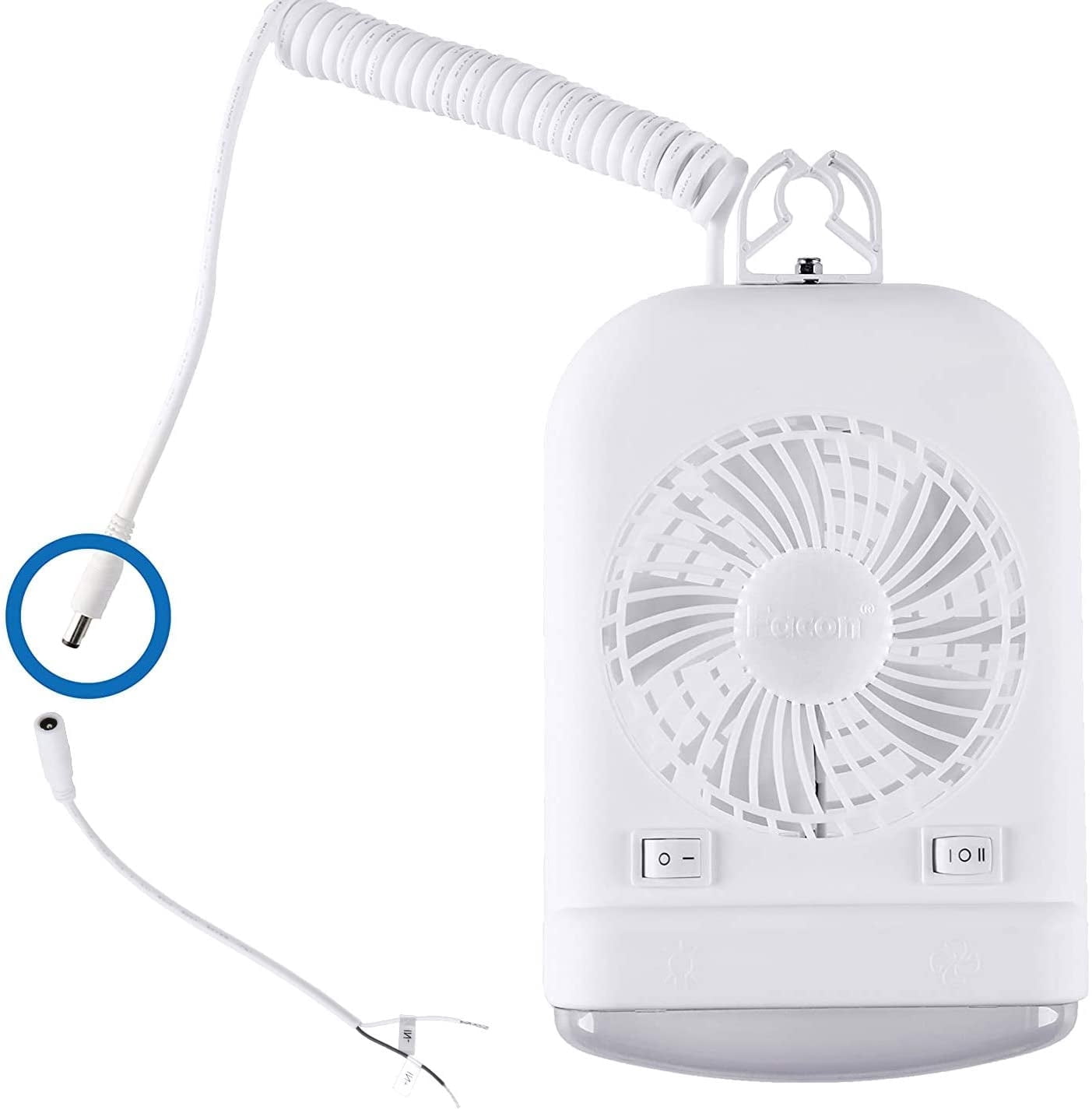 Qai Rv Led Fan Facon 12 Volt RV Camper Fan and LED Light Combo with Independent Switch ...