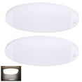 thumbnail image 1 of Facon 4000K LED RV Dome Light 9-1/4" Oval Pancake, 12V w/ on/off Switch for RV Boat Trailer Vehicle(2Packs), 1 of 10