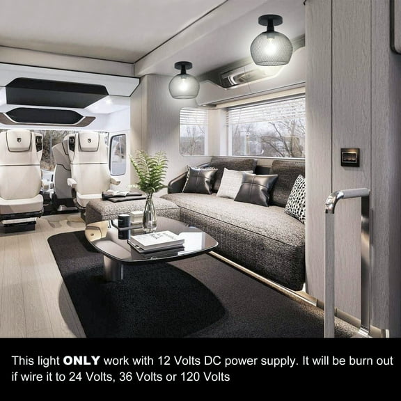 Facon 12V RV Pendant Dining Table Light with Replaceable Bulb (1 X E26 Bulb Included),  Camper Dinette Lamp with on&off Switch, hanging light fixture for RV kitchen