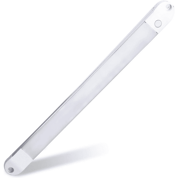 Facon 13Inch LED RV Puck Light with On&Off Switch, Aluminum Under Cabinet Light, LED Rigid Strip Light, 12V Interior Light for RV Motorhome Camper Caravan Trailer Boat