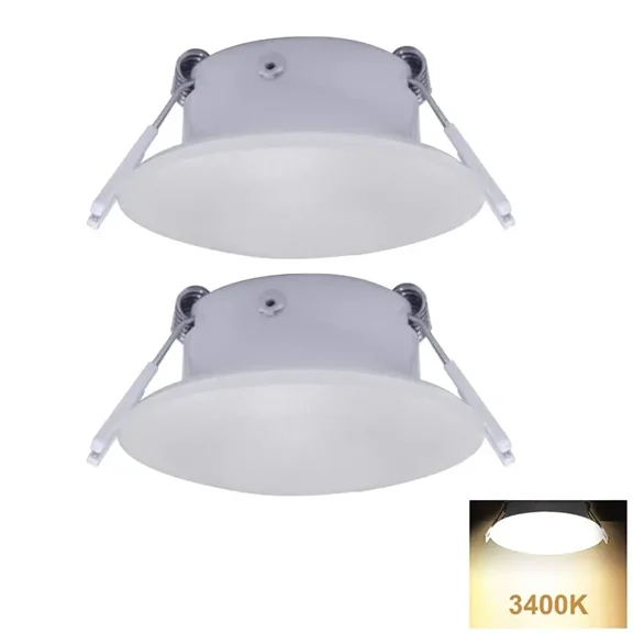 Facon 3 Inch LED RV Puck Light Full Aluminum Recessed LED Ceiling Light, 12V Interior Light for RV Motor-Homes Camper Caravan Trailer Boat (Pack of 2)