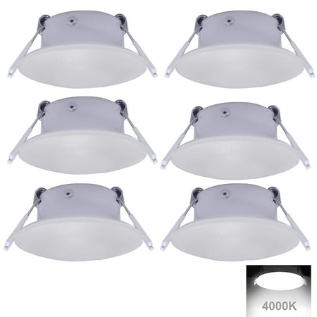 Facon 3 Inch LED RV Puck Light Full Aluminum Recessed Mount Down Light 12V Interior Light for RV Motor-Homes Camper Caravan Trailer Boat, 4000K Cool White (6 Packs)