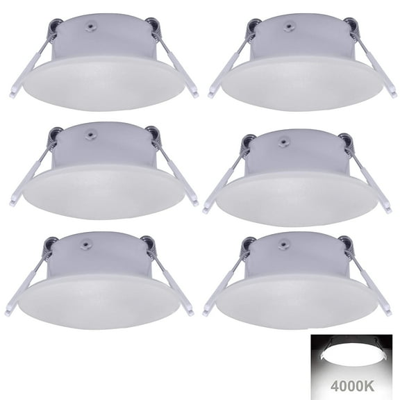 Facon 3 Inch LED RV Puck Light Full Aluminum Recessed Mount Down Lighting 12V Interior Light for RV Motor-Homes Camper Caravan Trailer Boat, 4000K Cool White (6 Packs)