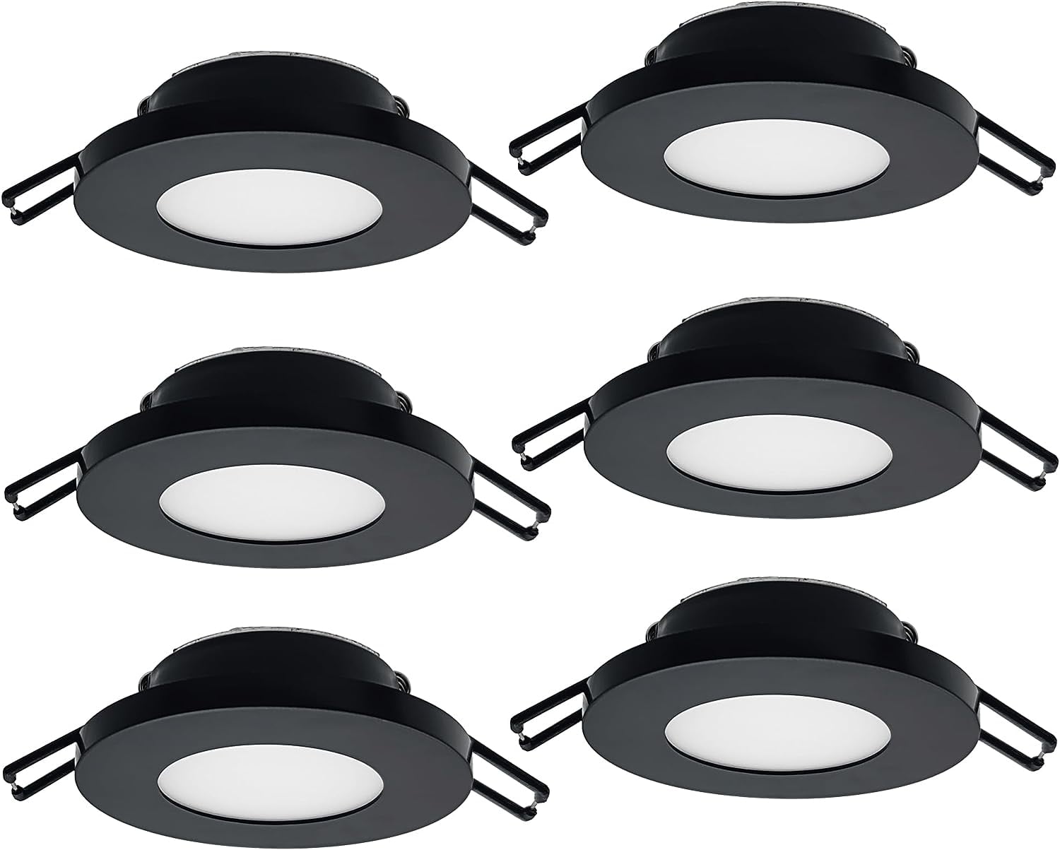 Facon 3Inch 12V LED RV Puck Light, Super Slim Recessed Mount Down Light, 12Volts Interior Light for RV Motor-Homes Camper Caravan Trailer Boat (Pack of 6)