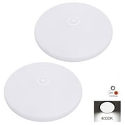 Facon 4-1/2 LED RV Puck Light Super Slim Under Cabinet Light, 2-Packs Surface Mount Ceiling Dome Light with Push Switch, 12V DC Interior Light for RV Camper Trailer