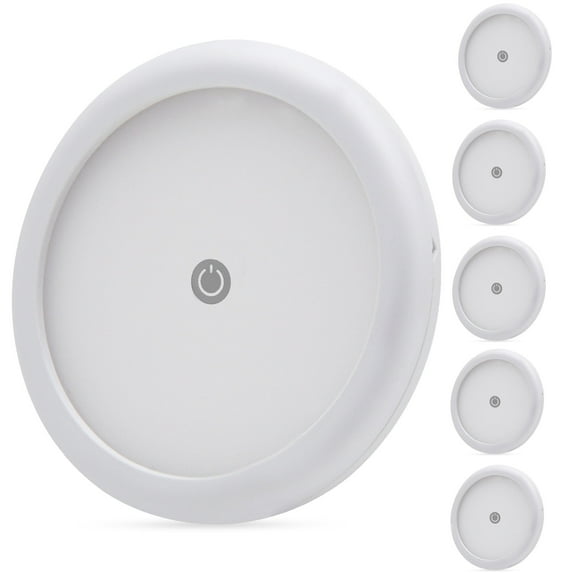 Facon 4.5" DC 12V RV LED Dome Light Fixture with Touch Dimmable Switch, 4W RV Boat LED Ceiling Puck Light, Ultra Slim RV Interior Lighting for RV/Trailer/Camper/Boat Warm White 3400K, 6 Pack