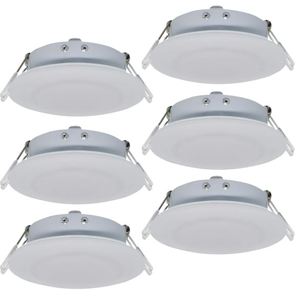 Facon 4.5Inch LED RV Puck Light, DLFST4-008, Full Aluminum Recessed LED Ceiling Lights, 12V Interior Light for RV Motor-Homes Camper Caravan Trailer Boat (Pack of 6)