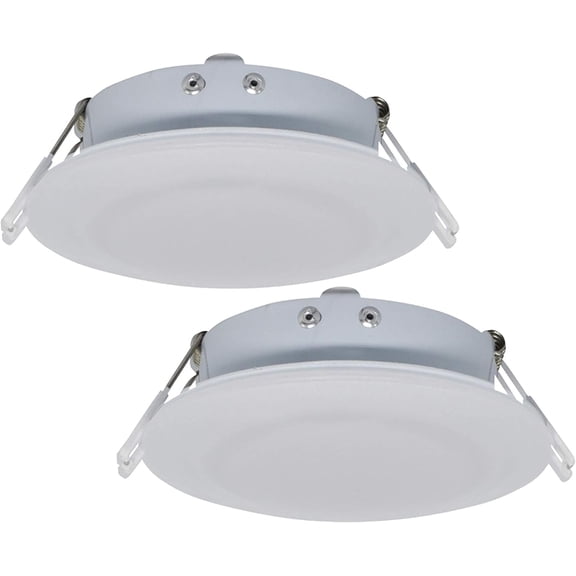 Facon 4.5Inch LED RV Puck Light Full Aluminum Mount Down Light 12V Interior Light for RV Motor-Homes Camper Caravan Trailer Boat- 2Packs (4000K Cool White Light)