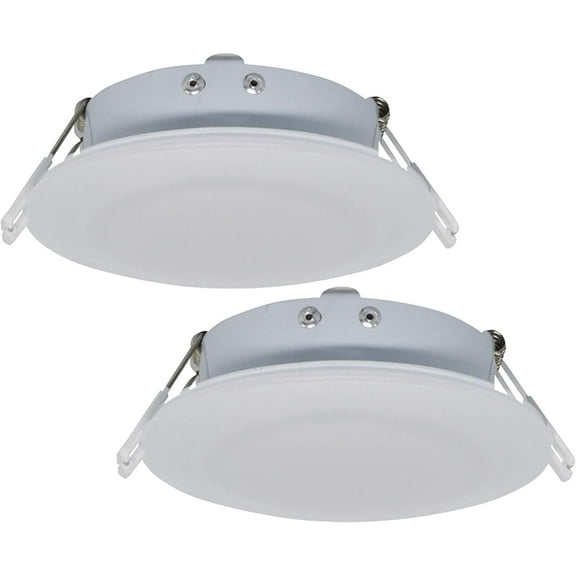 Facon 4.5Inch LED RV Puck Light Full Aluminum Recessed Mount Down Light 12V Interior Light for RV Motor-Homes Camper Caravan Trailer Boat- 2Packs (4000K Cool White Light)