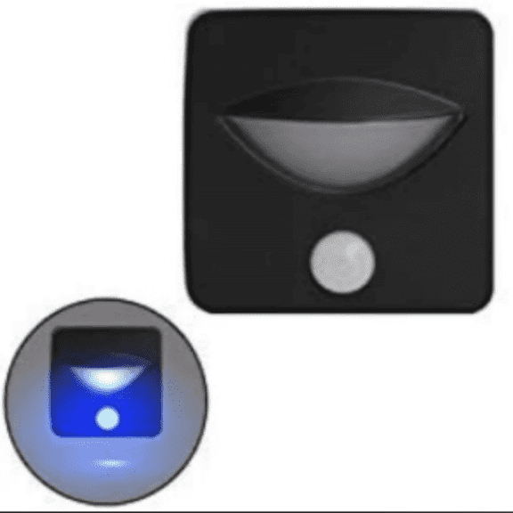 Facon Blue-Lighting RV LED Aisle Light with Motion Sensor, 12V Black Plated Interior Stair Step Light Wet Location Rated for RV, boat, trailer, camper
