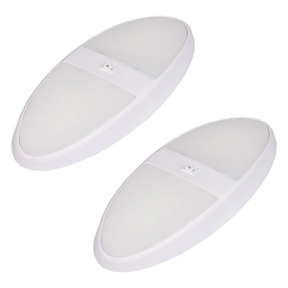 Facon Double Ellipse LED Surface Mount Cool White 9.2” x 4.2” x 1” LED ...