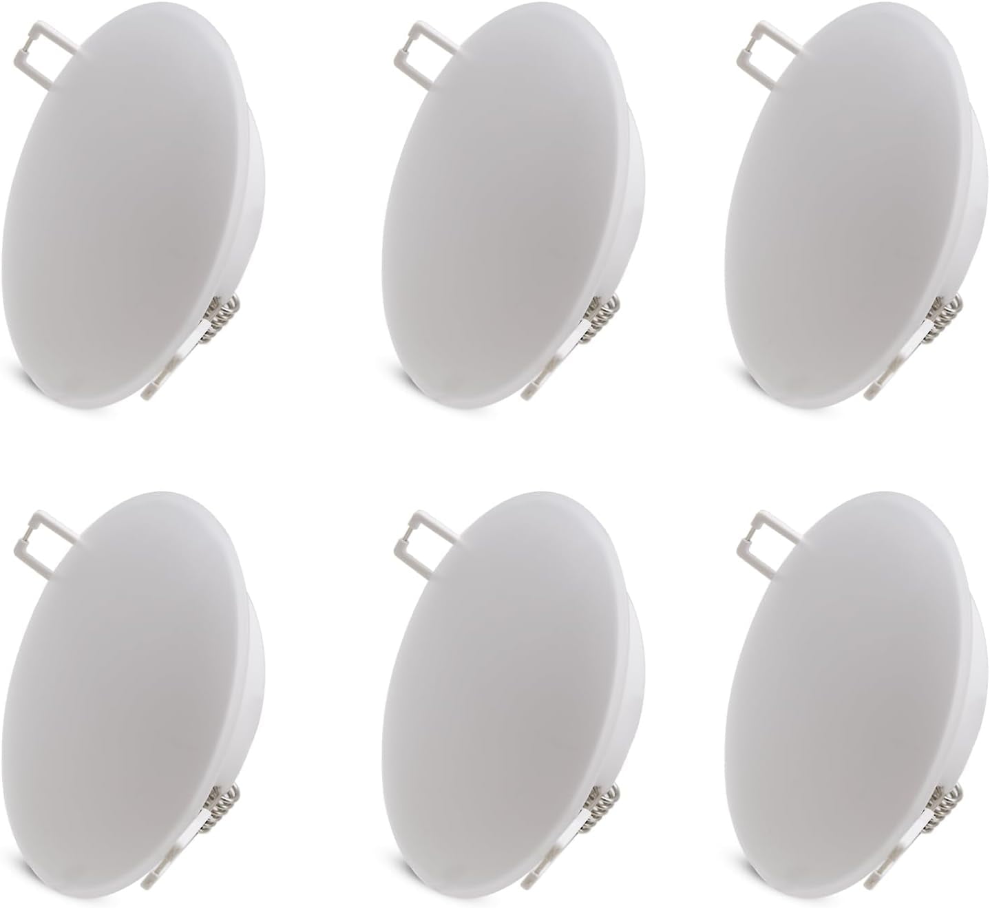 Facon LED Recessed Mount Ceiling Down Light, 12V RV Puck Light Under Cabinet Light,4.5Inch  6000K Day Light, 12V Interior Light for RV Camper Trailer Motorhome Boat, 6Packs