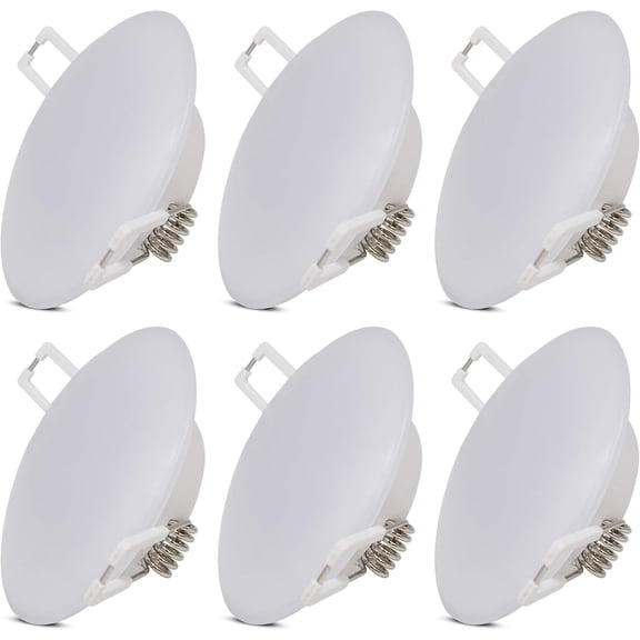 Facon LED Recessed Mount Ceiling Down Light, 12V RV Puck Light Under Cabinet Light, 6000K Day Light, 3Inch 12V Interior Light for RV Camper Trailer Motorhome Boat, 6Packs