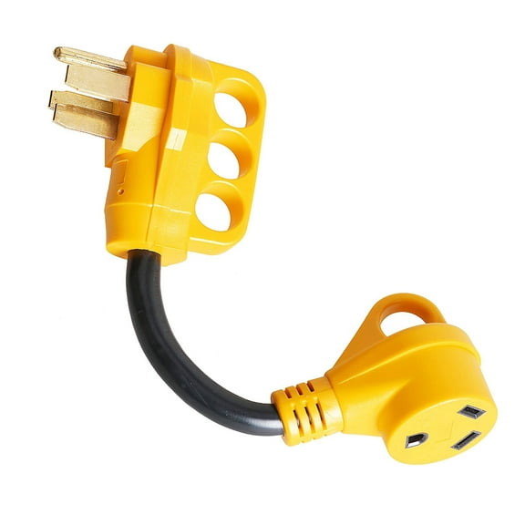 Facon RV Power Cord Adapter, 50Amp Male to 30Amp Female, RV Power Adapter with Easy Handle, RV Electrical Converter Cord Cable, 12Inch Length, for RV, Camper, Trailer, 5th Wheel, Motorhome