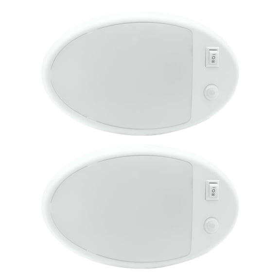 Facon Single Ellipse LED Surface Mount w/ON OFF Switch PIR Sensor 4000K Cool White, 2packs