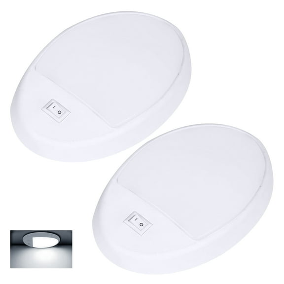 Facon Single Ellipse LED Surface Mount w/ON OFF Switch dimmable 4000k cool white 2packs