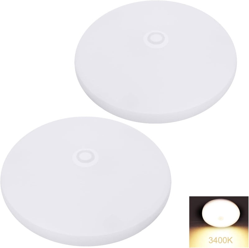 Facon Ultra Slim 4.5'' 12V RV Puck Lights w/Switch, 3400K Warm White ...